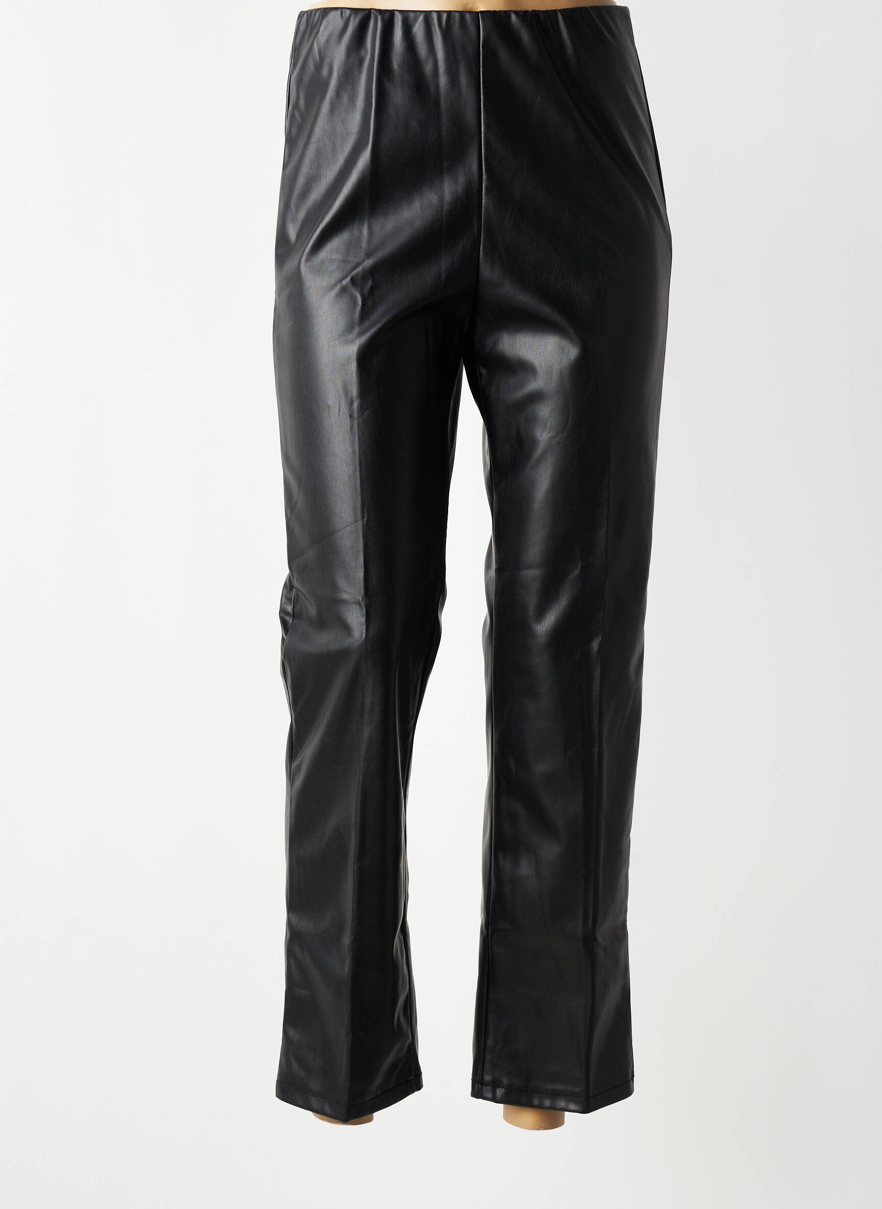 Pantalon droit stretch taille normale noir B.YOUNG femme