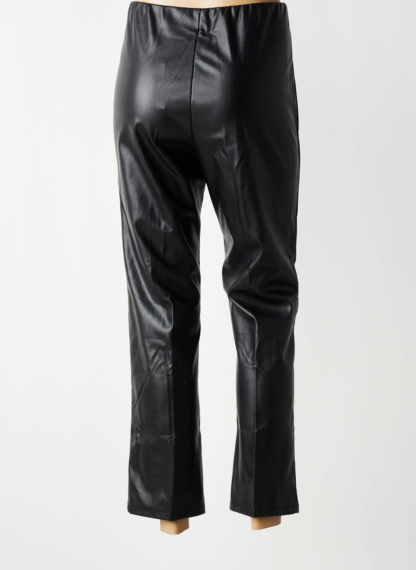 Pantalon droit stretch taille normale noir B.YOUNG femme