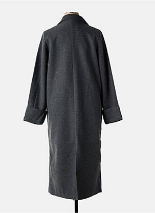 Manteau long fermeture pressionnée sans capuche gris NOISY MAY femme