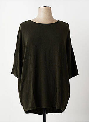 Pull stretch manches courtes vert ONLY CARMAKOMA femme