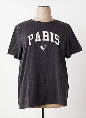 T-shirt sérigraphie floquée manches courtes gris ONLY CARMAKOMA femme