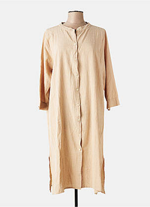 Robe longue manches longues manches longues beige MUS & BOMBON femme
