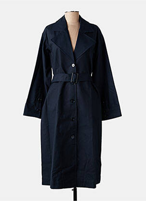 Manteau long coupe cintrée sans capuche bleu MSCH COPENHAGEN femme
