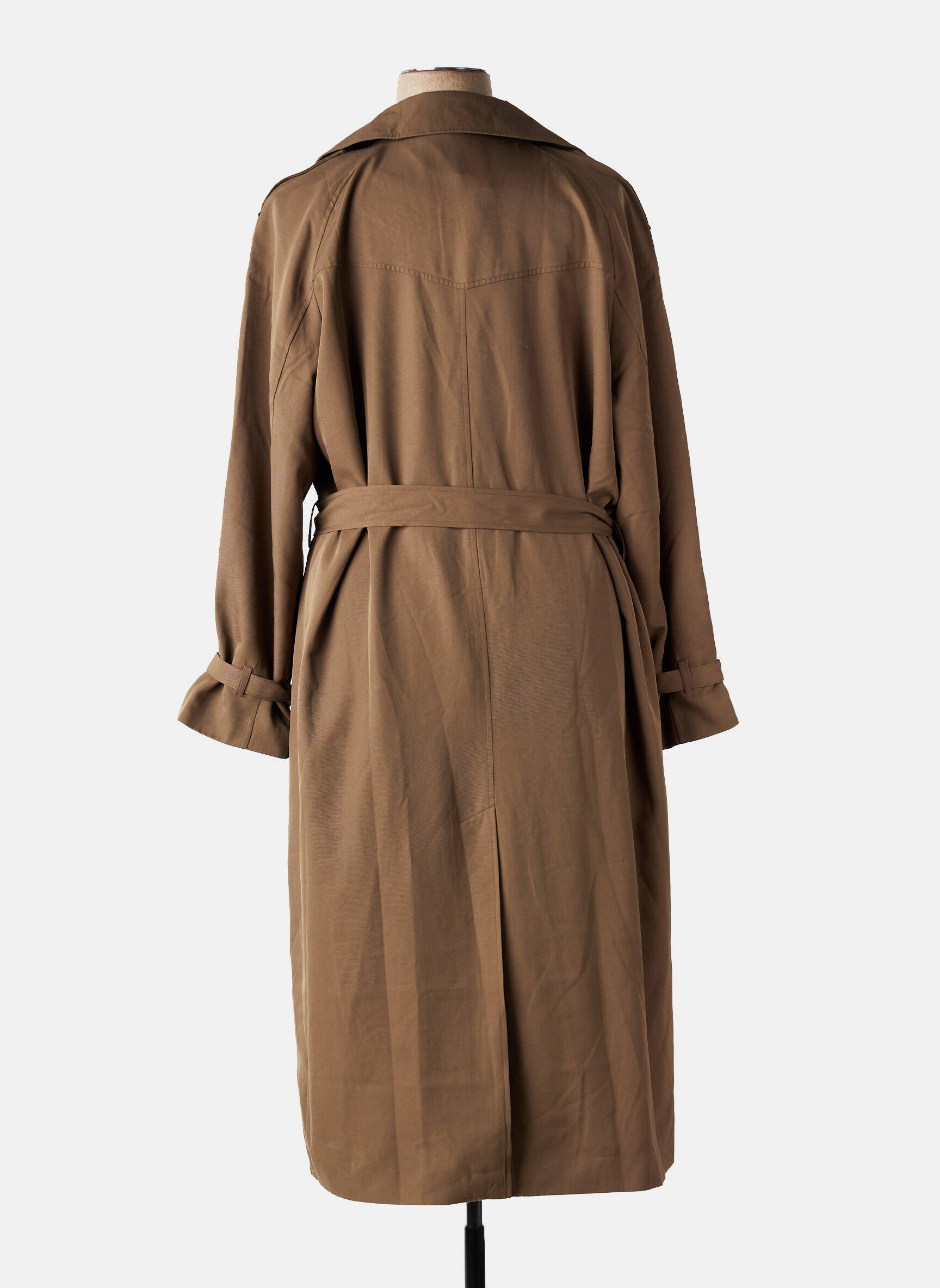 Manteau long coupe cintrée sans capuche marron ONLY CARMAKOMA femme