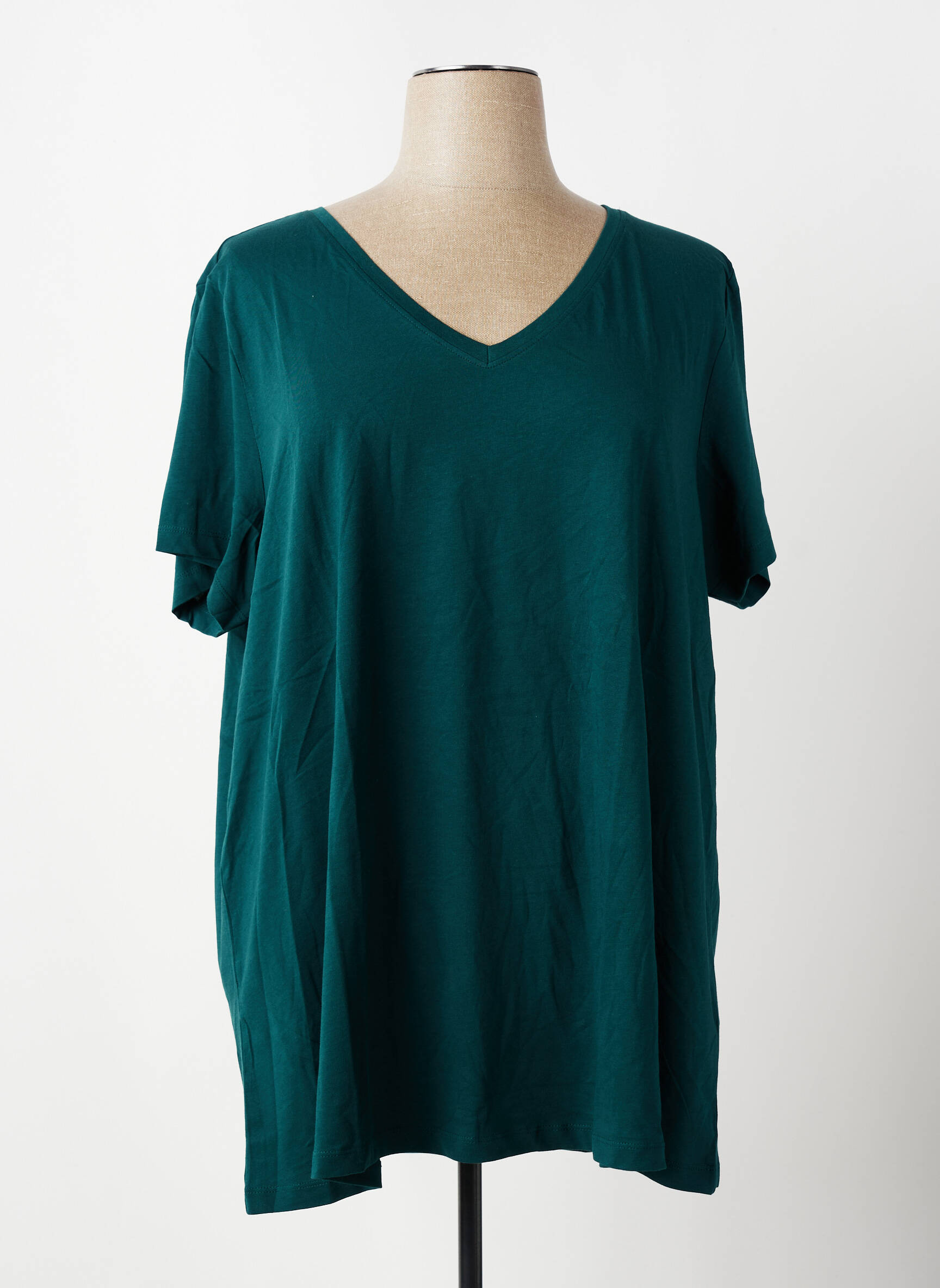 Top stretch manches courtes vert ONLY CARMAKOMA femme