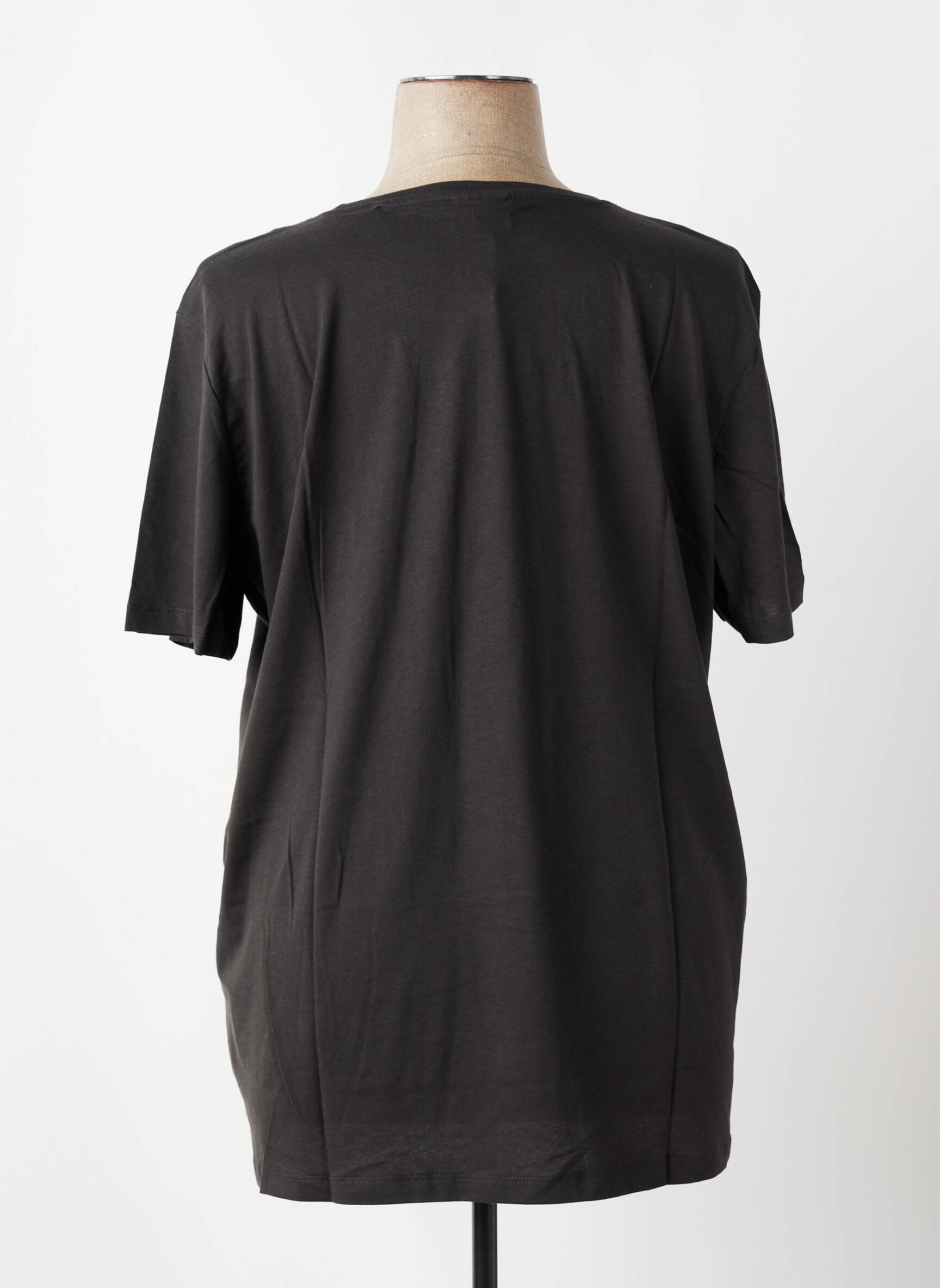 T-shirt sérigraphie floquée manches courtes gris ONLY CARMAKOMA femme