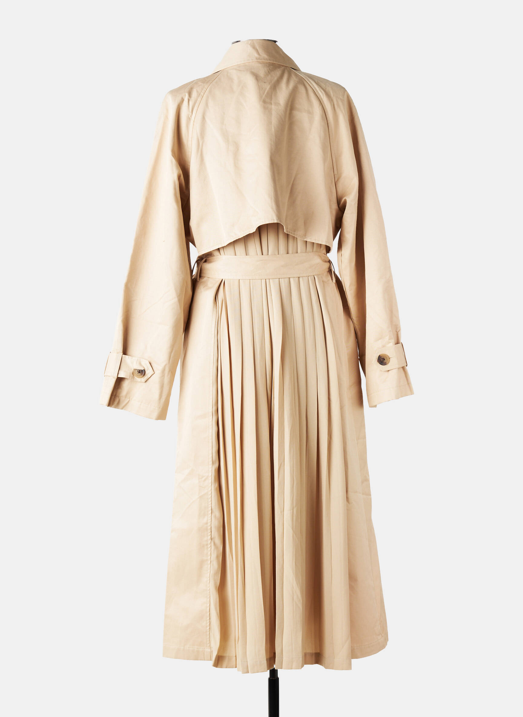 Manteau long coupe cintrée sans capuche beige Y.A.S femme