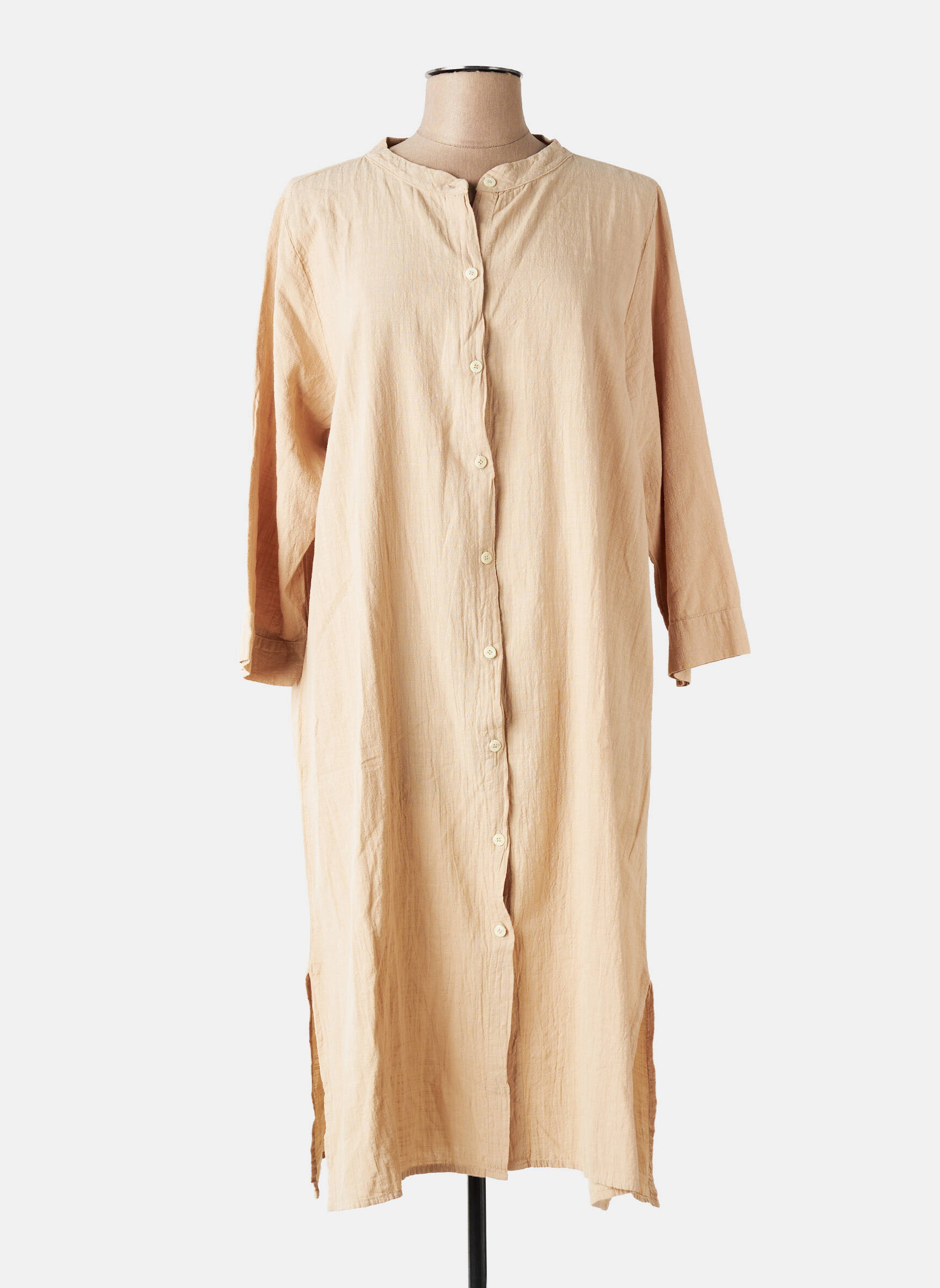 Robe longue manches longues manches longues beige MUS & BOMBON femme