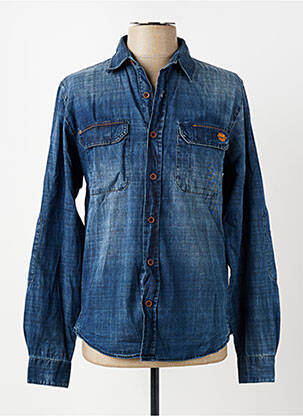 Chemise manches longues poches bleu DIKE homme