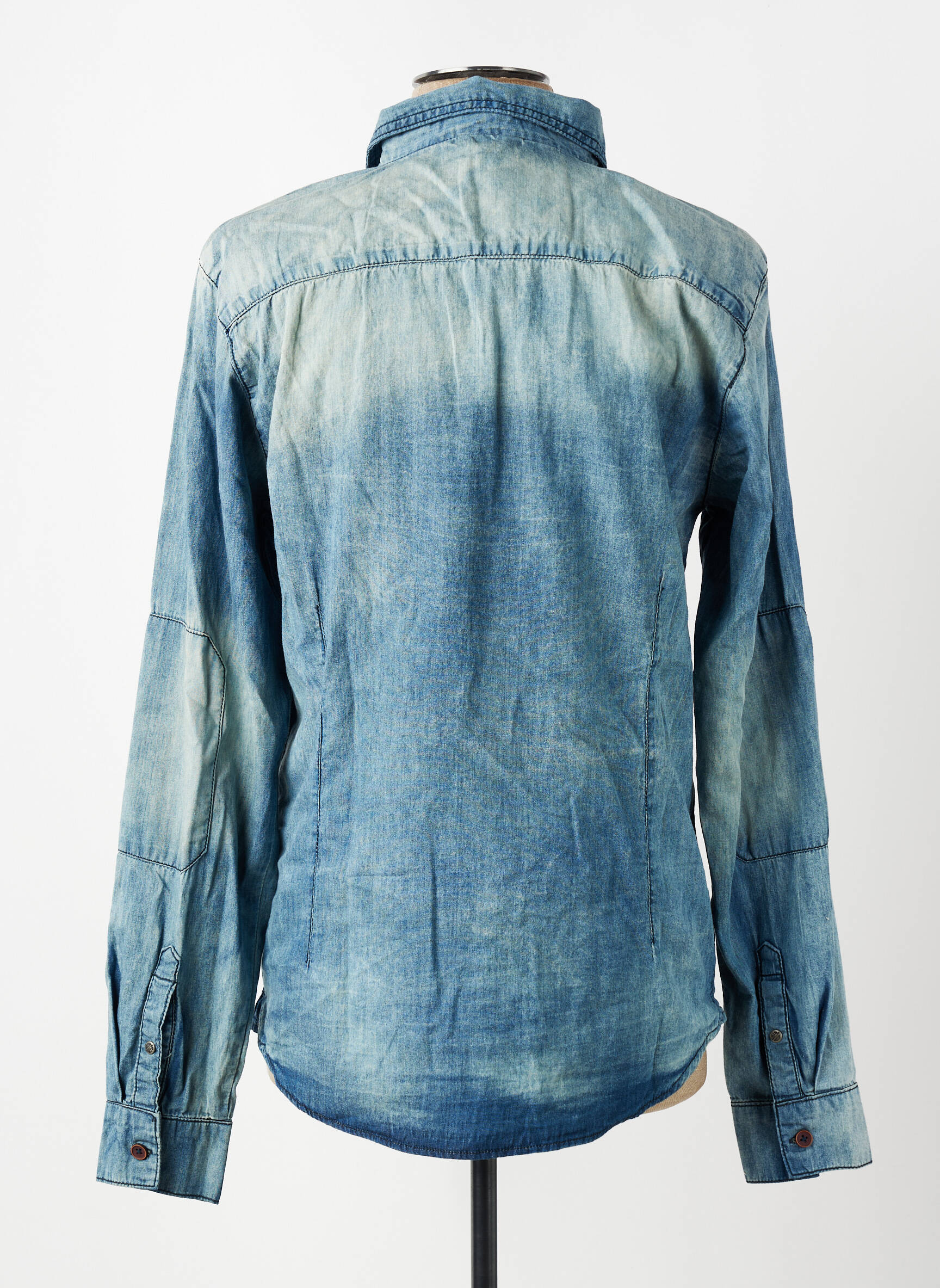 Chemise manches longues poches bleu clair DIKE homme