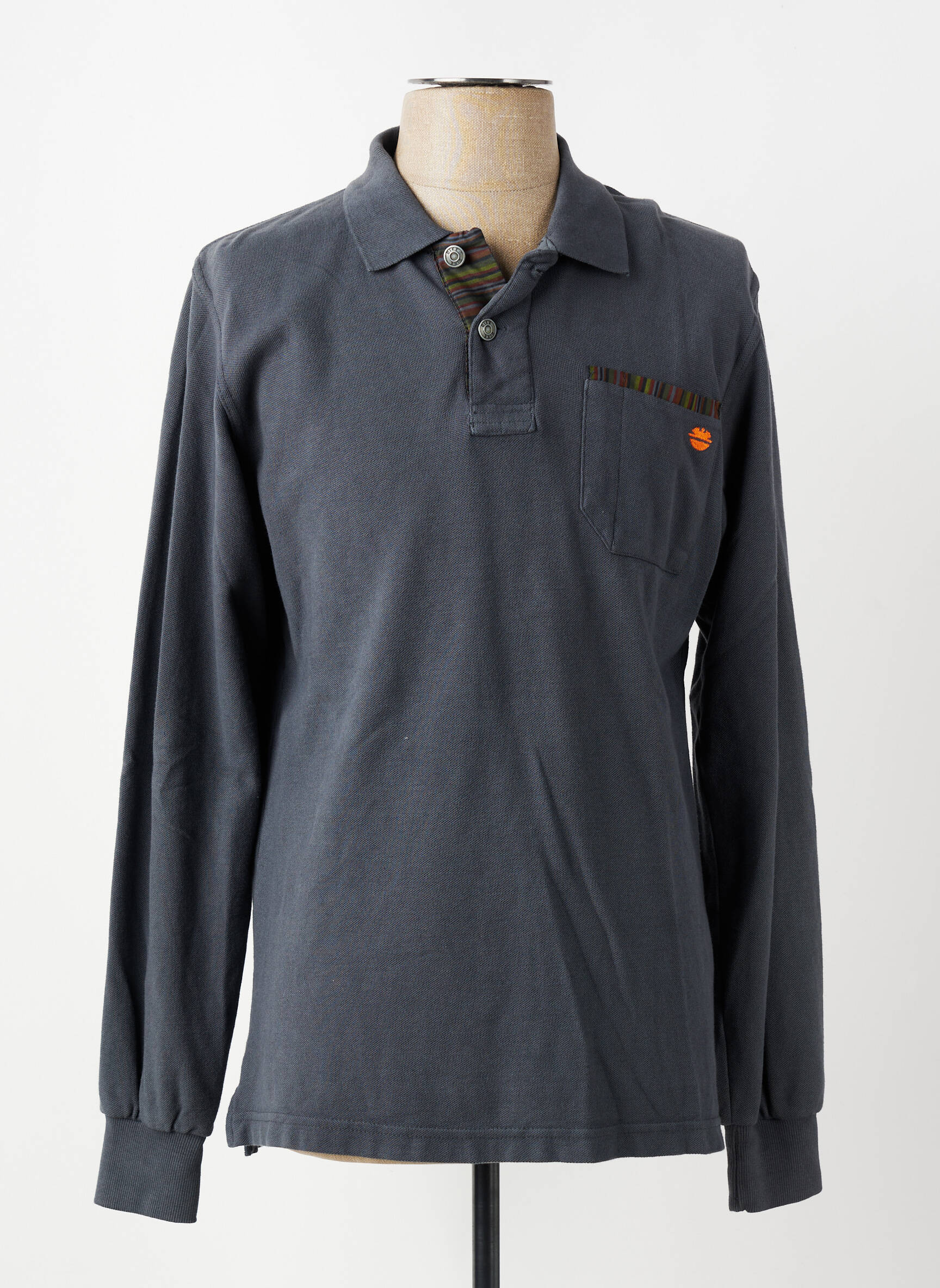 Polo manches longues manches longues gris DIKE homme