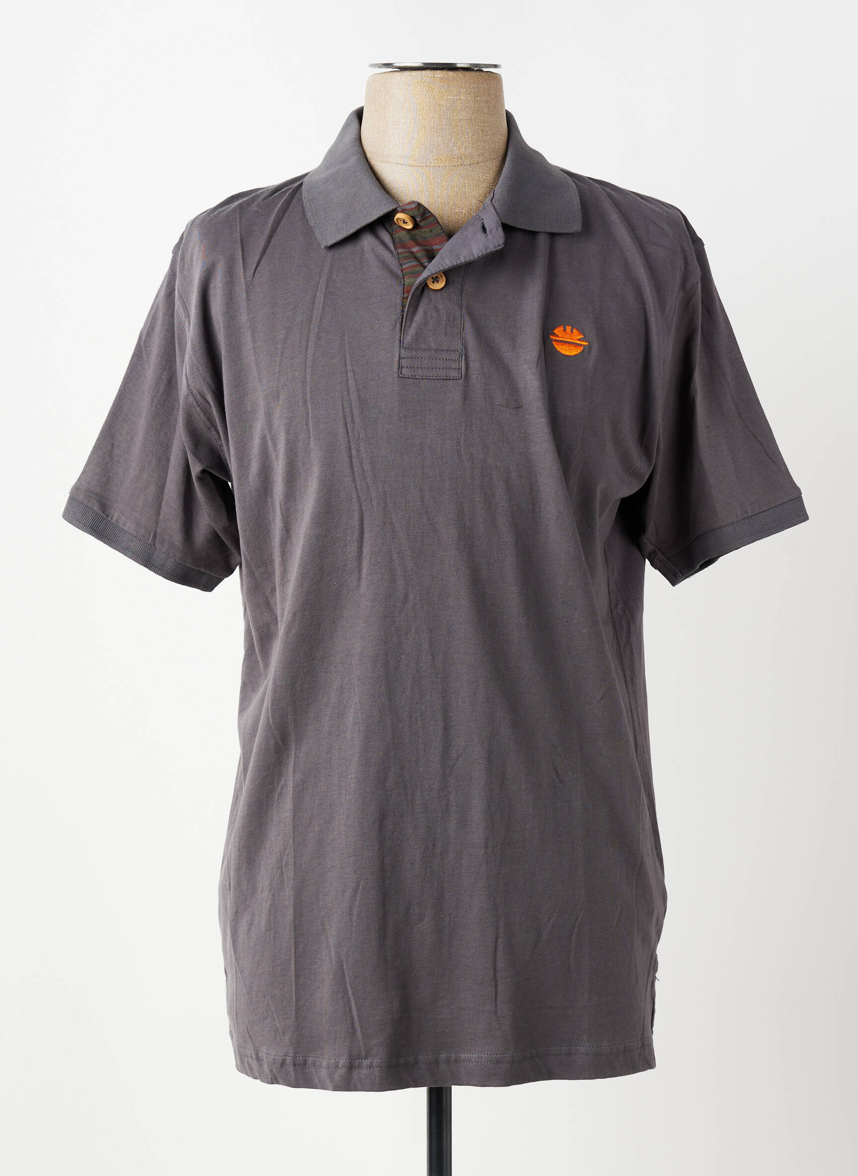 Polo tissage jersey manches courtes gris DIKE homme
