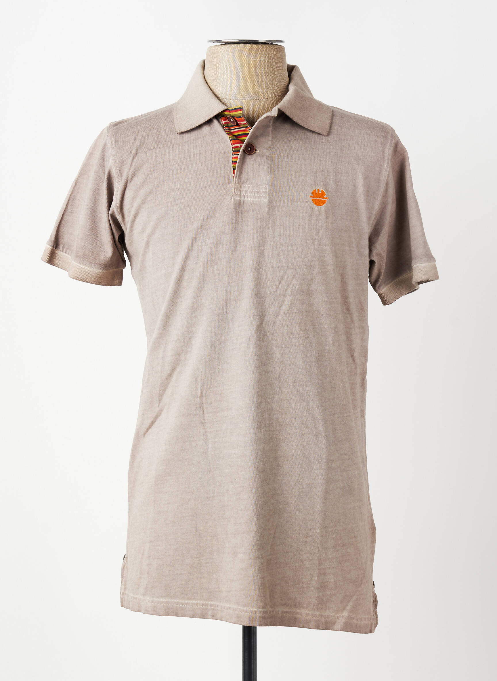 Polo tissage jersey manches courtes marron DIKE homme