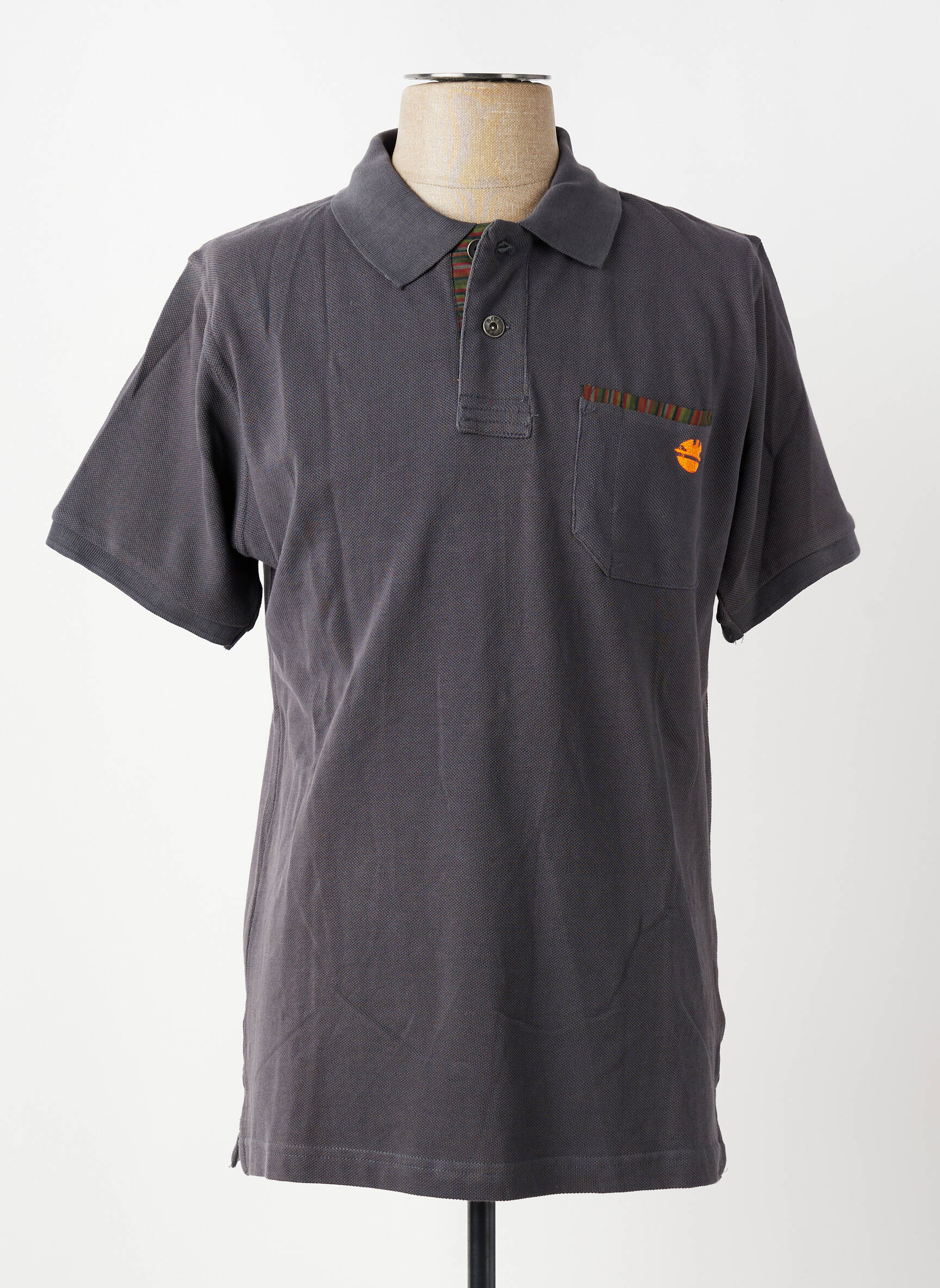Polo stretch manches courtes gris DIKE homme