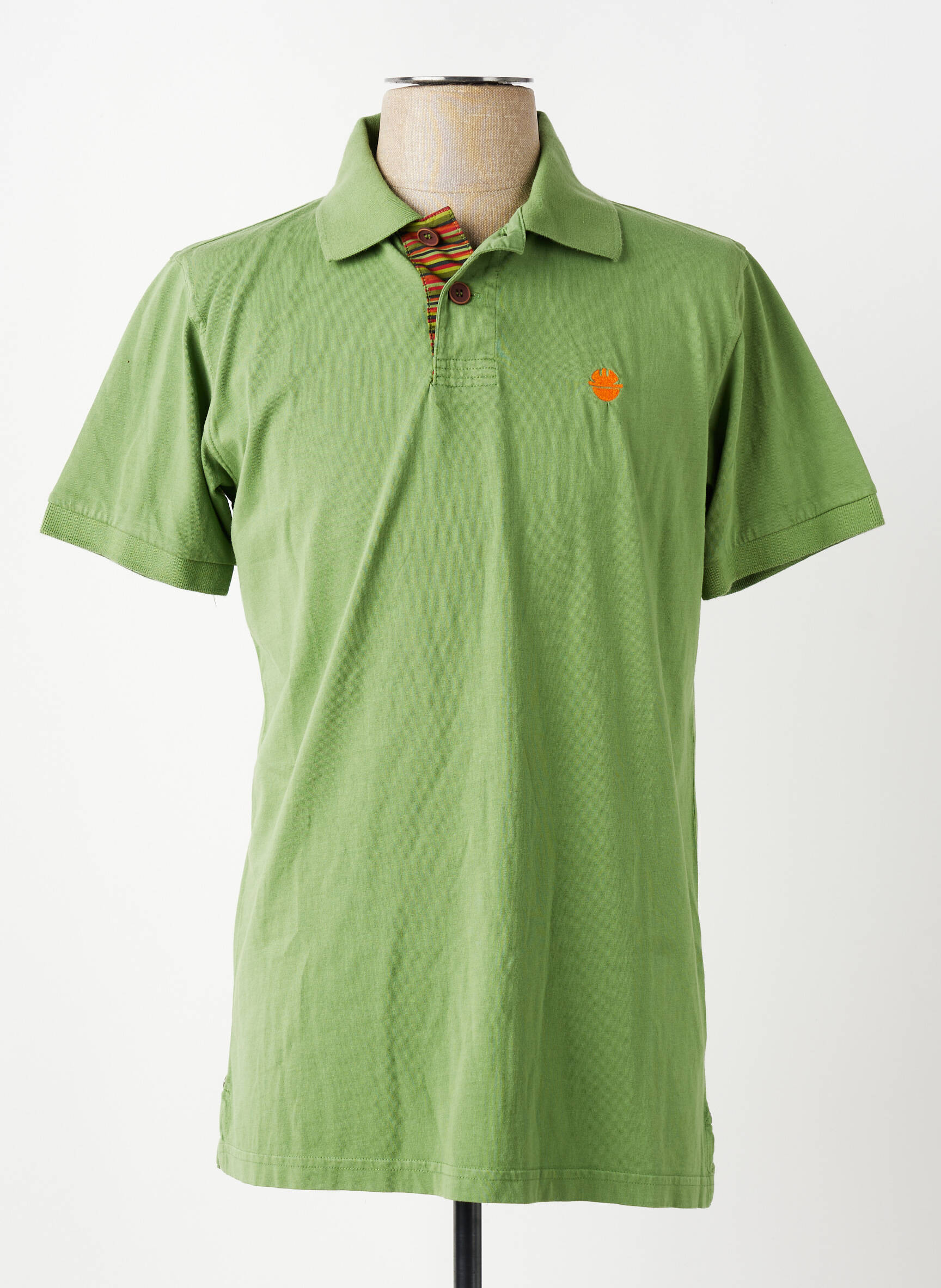 Polo tissage jersey manches courtes vert DIKE homme