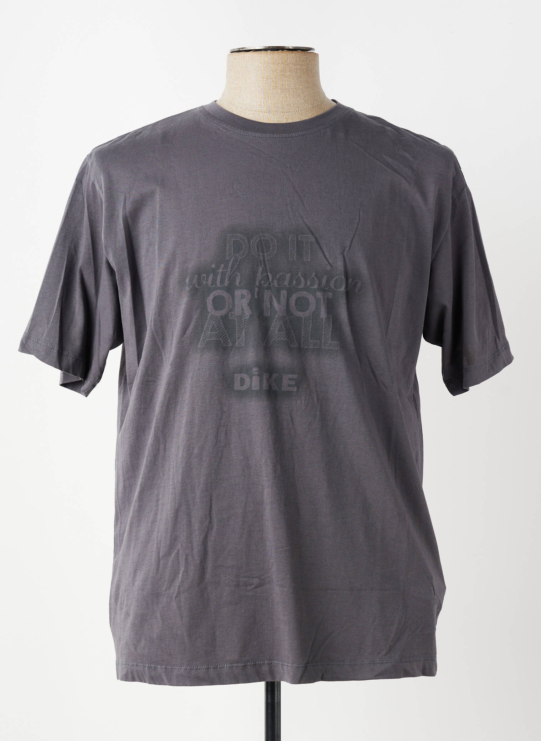T-shirt coupe cintrée manches courtes gris DIKE homme