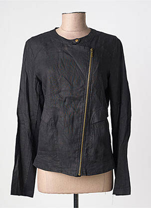 Veste casual col rond noir YEST femme