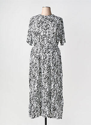 Robe longue imprimé fantaisie manches courtes noir YEST femme