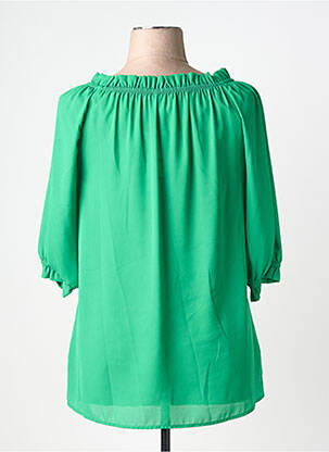 Blouse col rond manches 3/4 vert AN II VITO femme