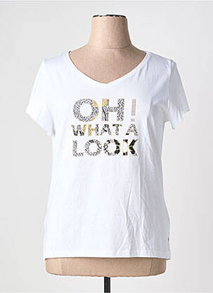 T-shirt sérigraphie floquée manches courtes blanc AN II VITO femme