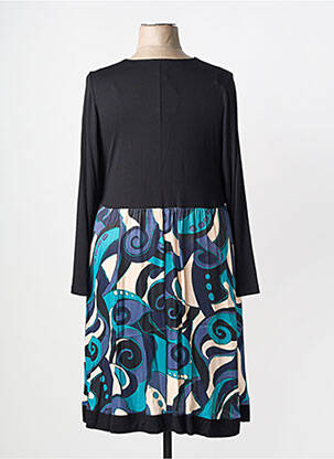Robe mi-longue imprimé fantaisie manches longues noir AN II VITO femme