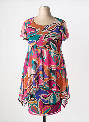 Robe mi-longue imprimé fantaisie manches courtes orange AN II VITO femme