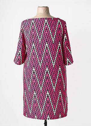 Robe mi-longue imprimé fantaisie manches courtes rose AN II VITO femme