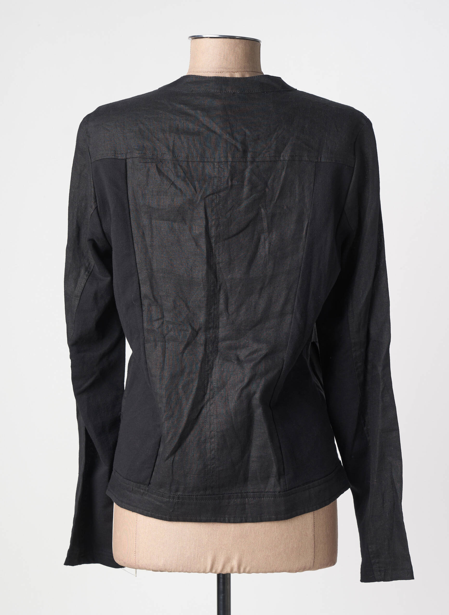 Veste casual col rond noir YEST femme