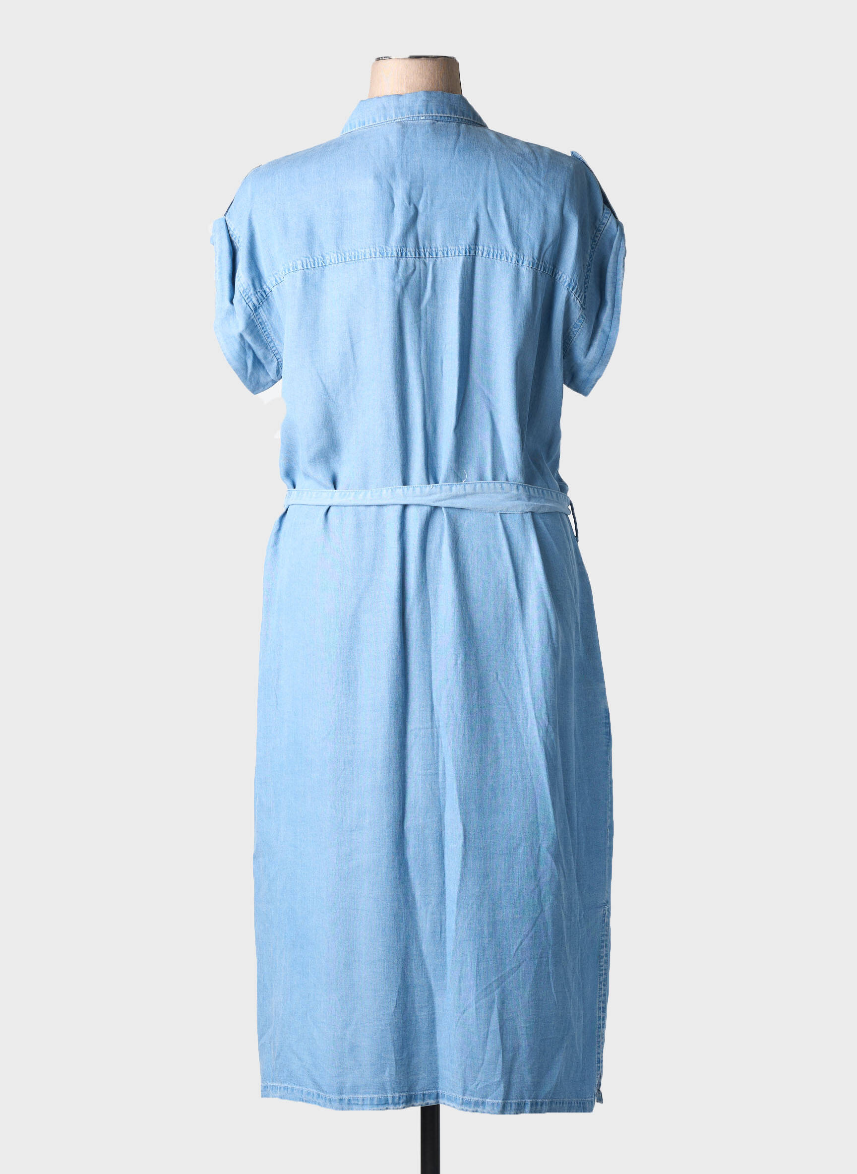 Robe longue manches courtes manches courtes bleu YEST femme