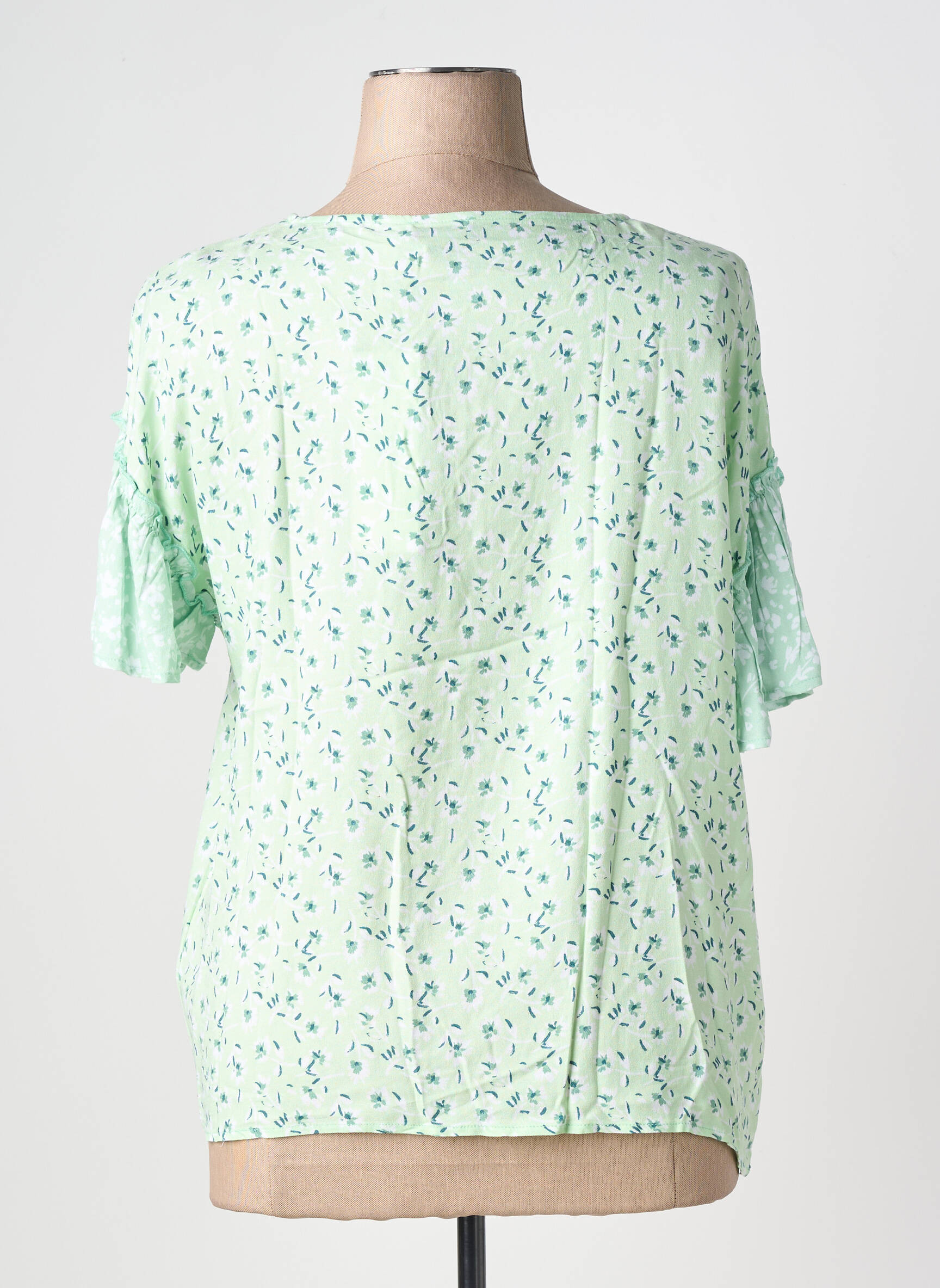 Top imprimé fantaisie manches courtes vert YEST femme