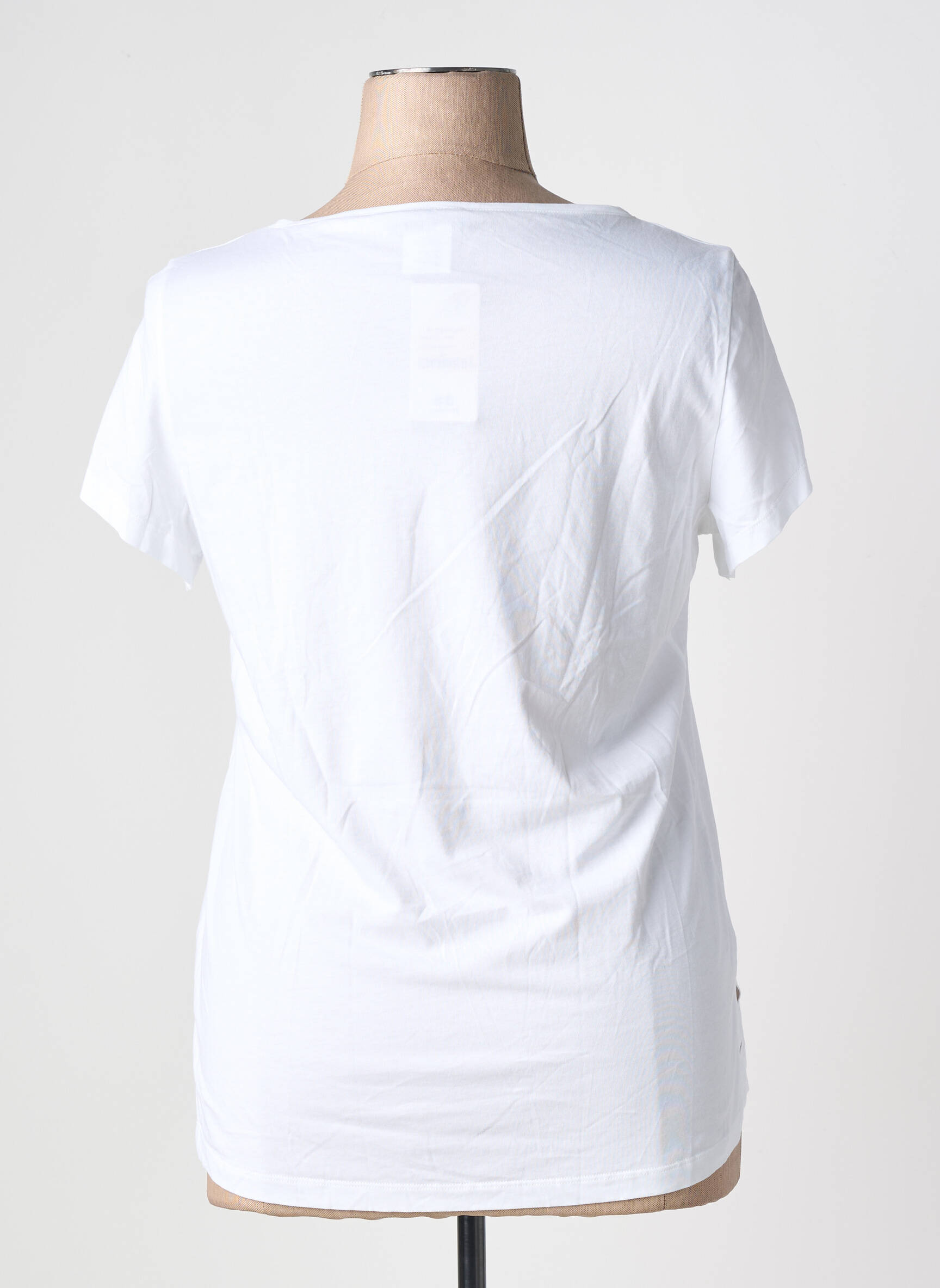 T-shirt sérigraphie floquée manches courtes blanc AN II VITO femme