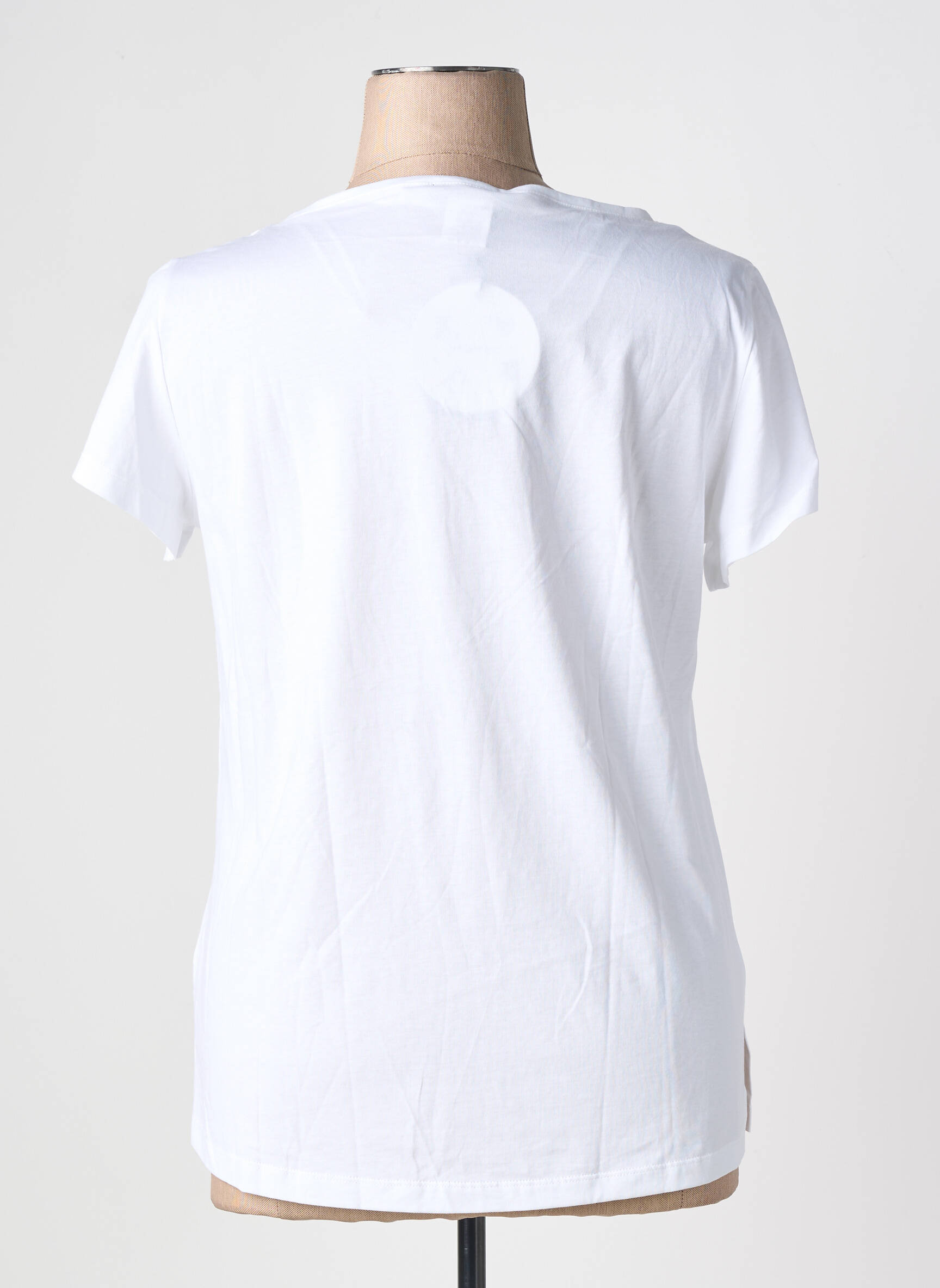 T-shirt sérigraphie floquée manches courtes blanc AN II VITO femme