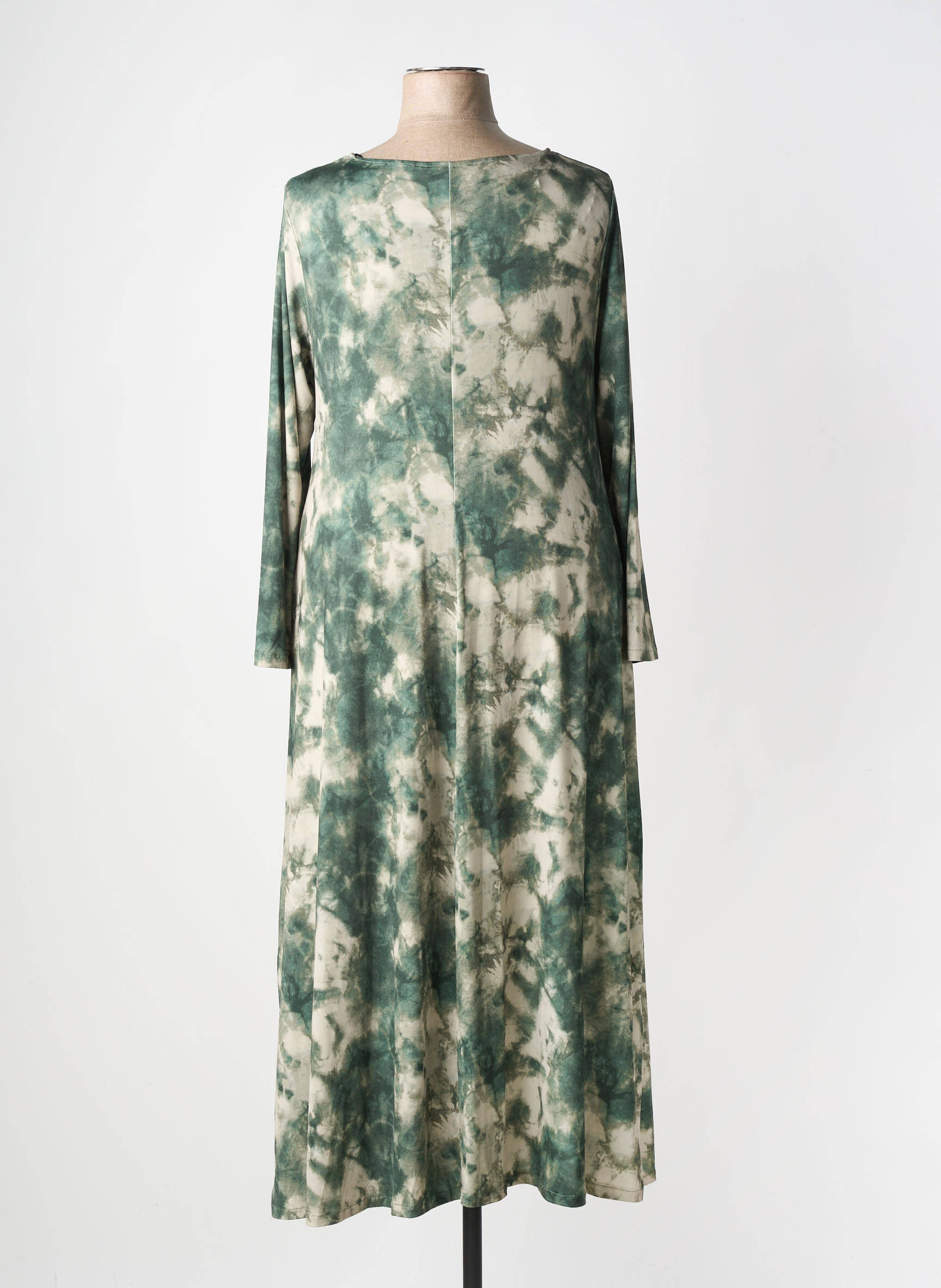 Robe longue manches longues manches longues vert AN II VITO femme