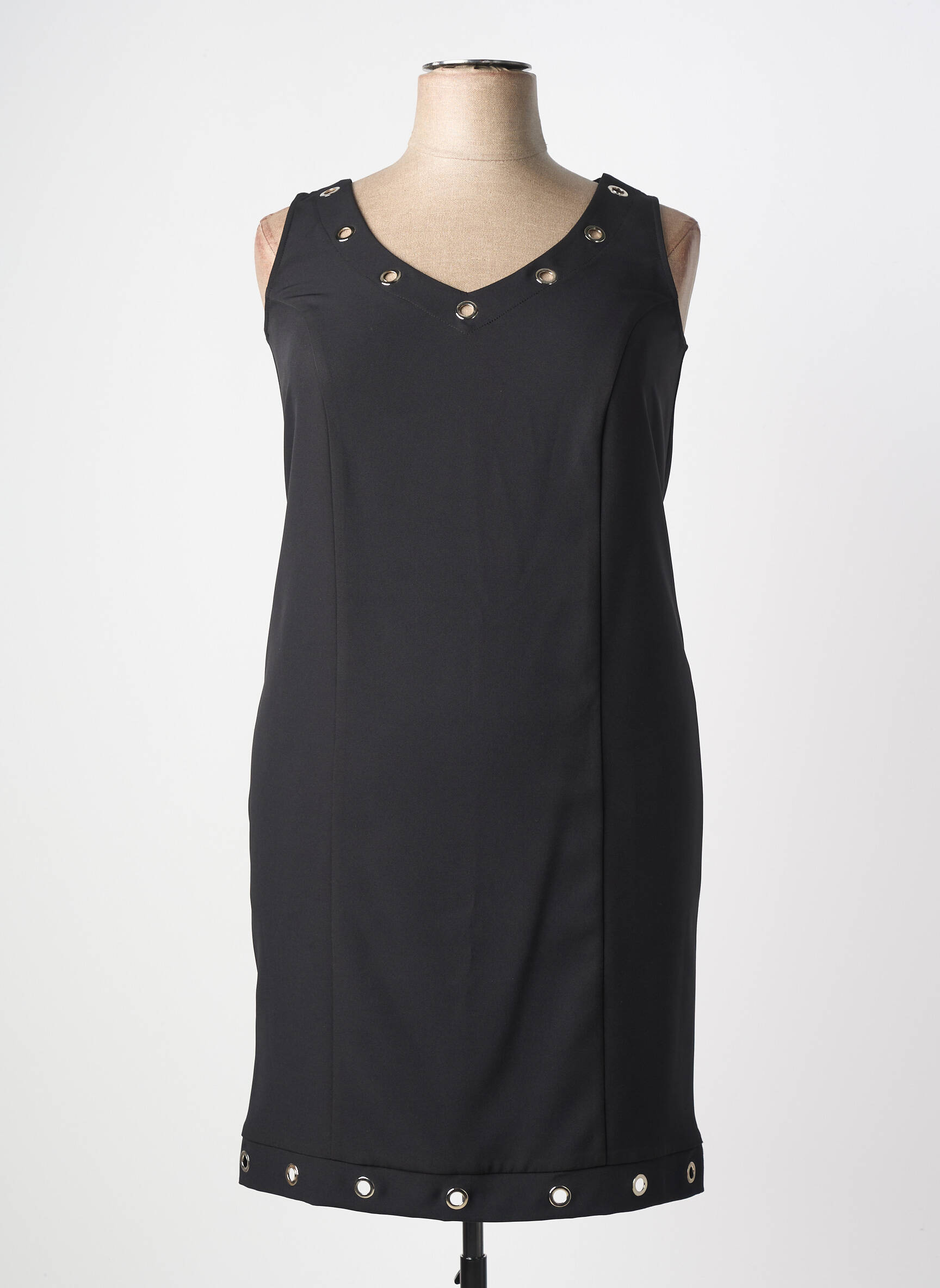 Robe mi-longue sans manche sans manche noir AN II VITO femme