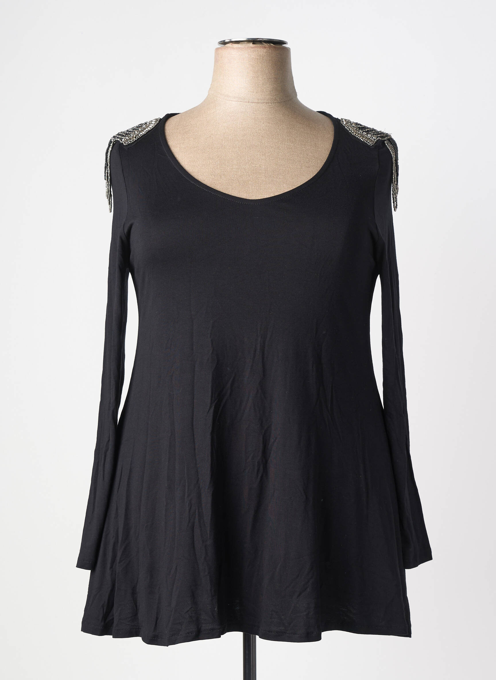 T-shirt manches longues manches longues noir AN II VITO femme