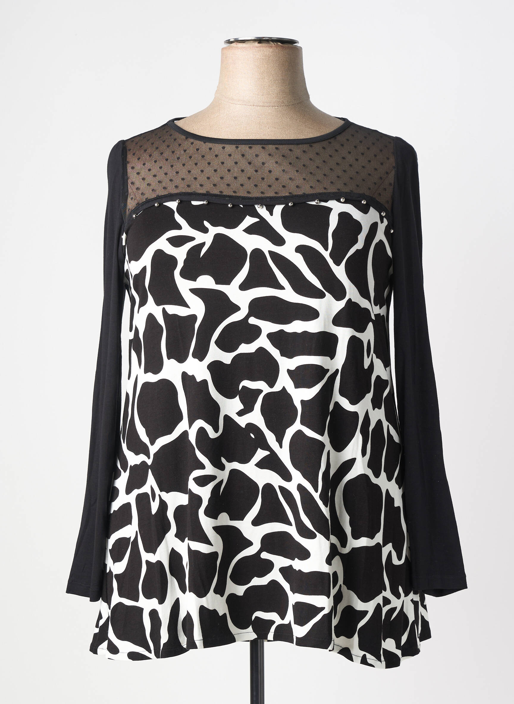 T-shirt manches longues manches longues noir AN II VITO femme