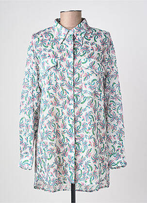 Chemisier tissage crêpe manches longues bleu LILI SIDONIO femme