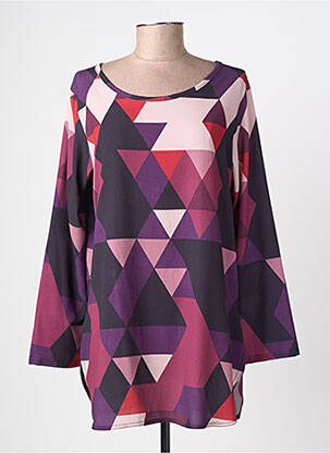 Tunique manches longues tissage crêpe violet ATLANTA femme