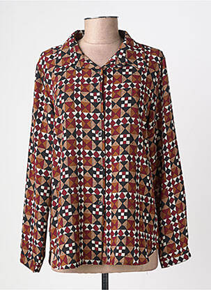 Chemisier tissage crêpe manches longues marron LA PETITE NÎMOISE femme