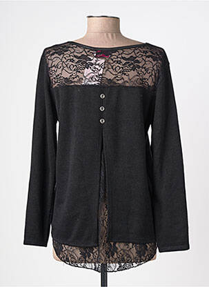 Pull tunique col rond manches longues noir DREAM VALLEY femme