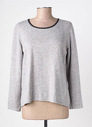 Pull tunique tissage chiné manches longues gris DREAM VALLEY femme