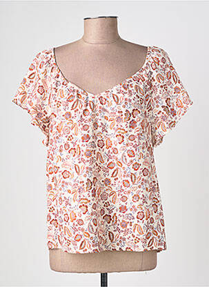 Blouse col rond manches courtes beige C'EST BEAU LA VIE femme
