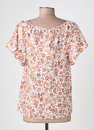 Blouse col rond manches courtes beige C'EST BEAU LA VIE femme