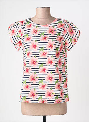 Blouse tissage popeline manches courtes rose MOLLY BRACKEN femme