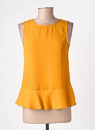 Top tissage crêpe sans manche jaune TIFFOSI femme