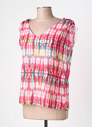 Blouse tissage popeline manches courtes rose C'EST BEAU LA VIE femme