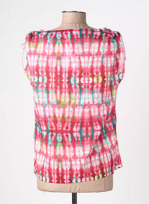 Blouse tissage popeline manches courtes rose C'EST BEAU LA VIE femme
