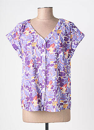 Chemisier manches courtes manches courtes violet C'EST BEAU LA VIE femme