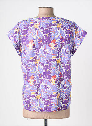 Chemisier manches courtes manches courtes violet C'EST BEAU LA VIE femme