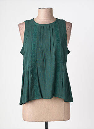 Top tissage crêpe sans manche vert TIFFOSI femme